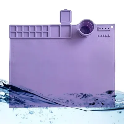 Silicone Painting Mat Drawing Pad With Palette Casting Molds Mat With Cup Washable Graffiti Silicone