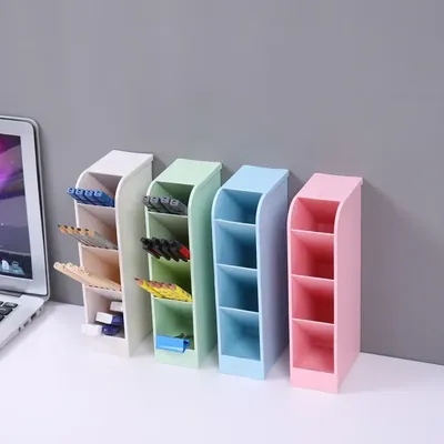 Desk Pen Holder Pencil Makeup Organizer Desktop Organizer for Cosmetics Plastic Storage Box School