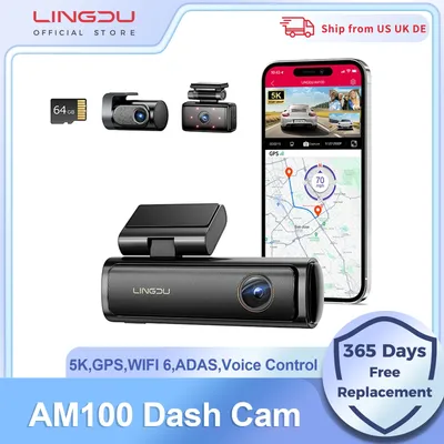 LINGDU Dash Cam AM100 UHD 4K Built-in GPS ADAS Car Camera 24H Parking Motion Front Cam 150FOV Car