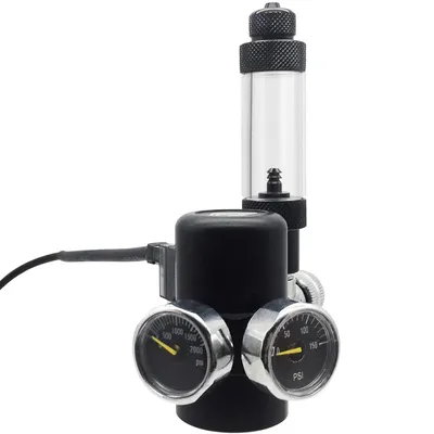 Aquarium CO2 Regulator for Paintball with DC Solenoid and Aluminum Alloy Bubble Counter and Check