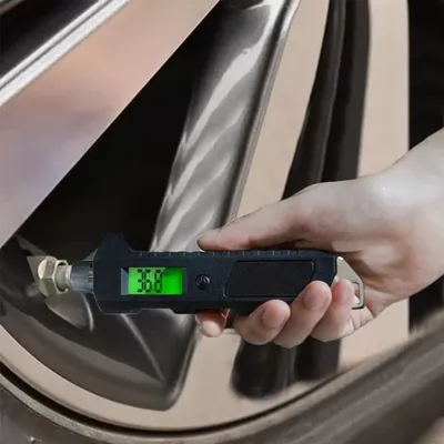 Digital Tire Pressure Gauge 230 PSI 4 Settings Heavy Duty Non-Slip With Larger Backlit LCD