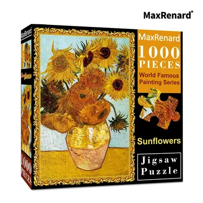 MaxRenard 68*49cm 1000 Pieces Jigsaw Puzzle Van Gogh Sunflower Paper Assembling Painting Art Puzzles