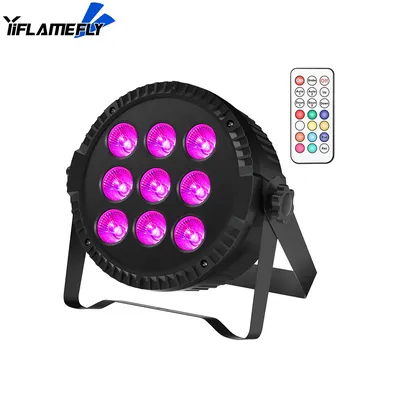 Yiflamefly 4 in 1 RGBW 9 LED Par Light With Remote Control Stage Effect Par Lighting DMX512 Uplight