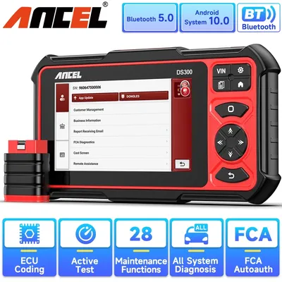 ANCEL DS300 OBD2 Car Scanner Bi-directional ECU Coding IMMO A/F Adjust 28 Reset OBD 2 Bluetooth Auto