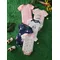 [5-piece set] Baby triangle onesie Fun Owl short-sleeved clothing climbing suit