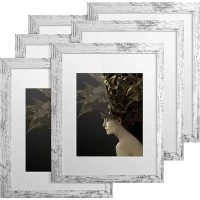 16 x 20 Picture Frames Set of 6, Display Pictures 11x14 with Mat or 16x20 Without Mat Poster , Ideal