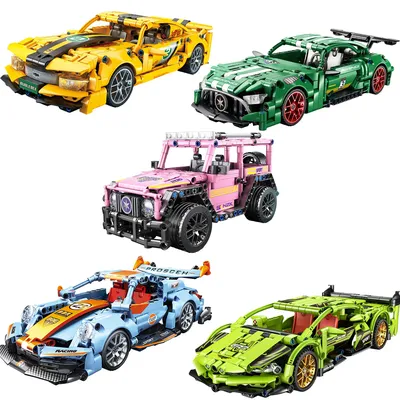 1:18 High-Tech City Racing Series Toys 523 PCS Building Block Car Sports Car Model Lovers Children's