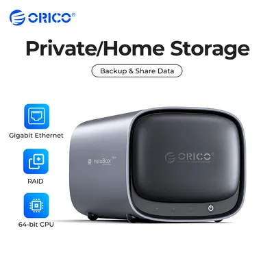 ORICO NAS Server 2 Bay Private Cloud Storage Server for Home/Office Intel Dual Core 2.6GHz Plex