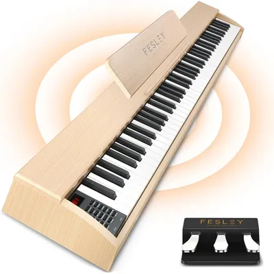 Fesley Home Digital Piano Keyboard - Real Sampled Sound Source, 88 Key Full Size Weighted Keyboard,