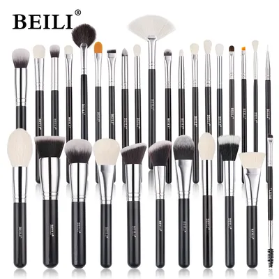 BEILI Goat Makeup Brush Set Eyeshadow Makeup Brushes Professional Foundation Blending Eyebrow Fan