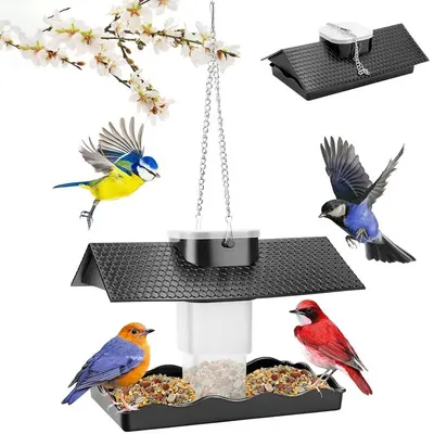 Bird Food Feeder All-Season Large Capacity Bird Feeder Garden Yard Decoration Squirrel Proof Bird