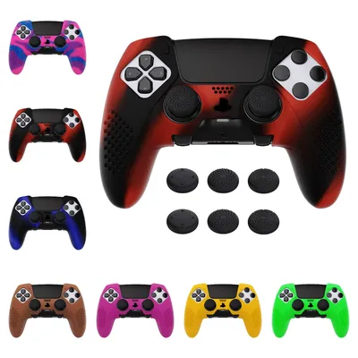 PlayVital Anti-Slip Silicone Cover for ps5 Edge Controller, Protective Case with 6 Thumb Grip Caps -