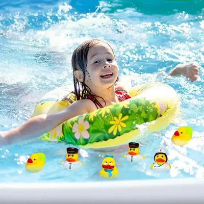 50Pcs Kids Rubber Duck Toy Cute Mini Duck Bath Tub Pool Toys Child Showers Accessories Ducks With