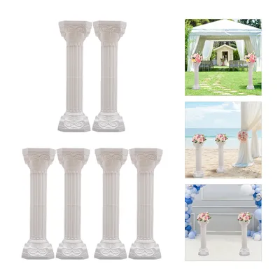 2/Nordic Style Roman Pillar Candlestick Resin Column Statue Candle Holder Stand for Home Party