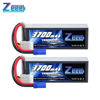 Zeee 4S Lipo Battery 14.8V 60C 3700mAh Softcase with EC5 Plug for RC Cars Boat FPV Drone Battery UAV