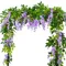 4pcs Wisteria Artificial Flowers Hanging Vine Silk Garland for Home Garden Outdoor Ceremony Wedding