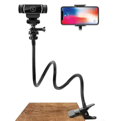 Webcam Stand Flexible Desk Mount Gooseneck Clamp Clip Camera Holder