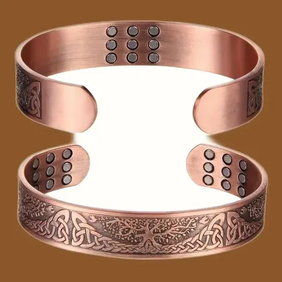 Advanced antique copper bracelet, enhanced magnetic bracelet with 3500 Gauss magnets, adjustable