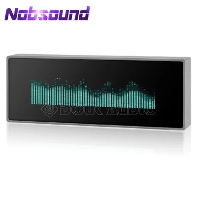 Stereo VFD Music Spectrum Sound Level Indicator Display Home Decor Clock Microphone+Line Audio VU