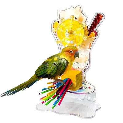 Colorful Parakeet Toys Wheel Fun Cockatiel Toy Bite-Resistant Bird Toys Birdcage Accessories For