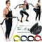 Workout Bow & Portable Home Gym Equipment - Resistance Bands with Bar for Home Workout Equipment Men