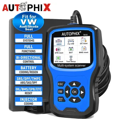 Autophix 7610 OBD2 Scanner For VW All System EOBD Code Reader ABS SRS Oil EPB D.P.F TPMS Reset Car