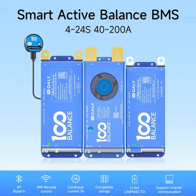 Daly bms Smart BMS 4s lifepo4 bluetooth Wifi bms 8S 24S 40A 60A 80A JK active balance bms 16s 48v