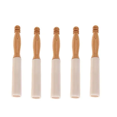 Pack of 5 Wood Handle Mallets Rubber s Crystal Singing Bowl Sticks Musical Pyramid Mallet Tool