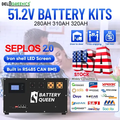 US 2.0 Seplos BMS Battery Case 48V 51.2V 280AH 310AH 320AH Lifepo4 Battery Case Rechargeable