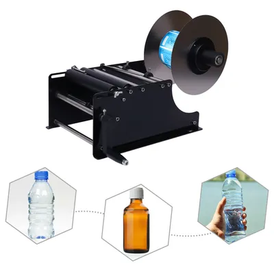 MT-30 Manual Round Bottle Labeling Machine Labelers Semi Automatic Round Bottles Label Applicator