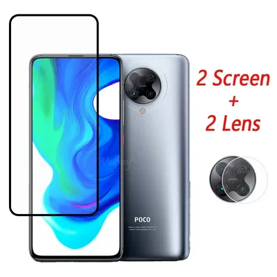 Full Glue Tempered Glass For Xiaomi Poco F2 Pro Screen Protector Poco X3 F5 M3 M4 X4 Pro Camera