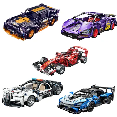 1:18 High-Tech City Racing Series Toys 523PC Building Block Car Sports Car Model Movers Children's