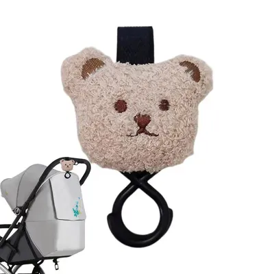 Stroller Hooks Cute Bear Figure Stroller Hook For Hanging Bags And Shopping Magic Sticker Pram Hook