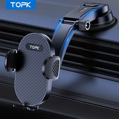 TOPK Car Phone Holder Mount Adjustable Universal Phone Holder with Hook Clip for Dashboard