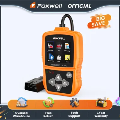 FOXWELL NT201 OBD2 Automotive Scanner Check Engine Light Professional Car Code Reader OBD II Car Diagnostic Scan Tool PK ELM327