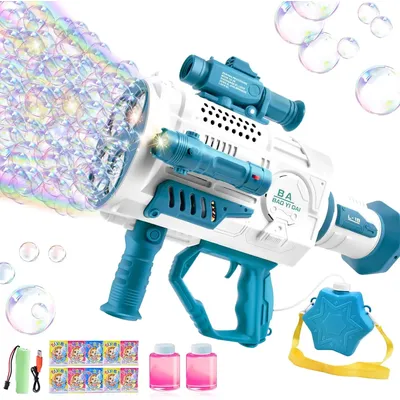 Large Automatic Rocket Bubble Gun Dinosaur Big Holes Bubbles Machine Gun Launcher Shape Blower Soap