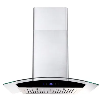 Tieasy 30 inch 700 CFM Glass Touch Button with Led Lights Stainless Steel KitchenRange Hood