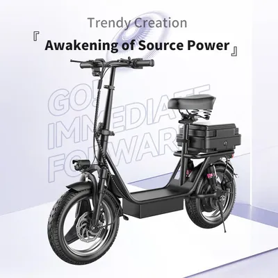 Folding electric scooter with trunk, 500W motor (peak 650W), 48V15AH, 20MPH, 30 mile long range,