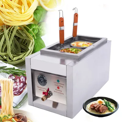 2 Hole Noodle Cooking Machine Pasta Cooker 2KW Noodle Oven Pasta Cooking Tool Kitchen Stainless