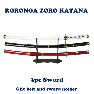 Roronoa Zoro Katana 3pc Toy Cosplay sword Anime Role-playing Weapons Sandai kitetsu Wado Ichimonji Enma Purple Halloween Gift