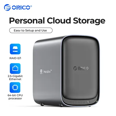 ORICO 5 Bays Network Cloud Storage Server Diskless 4GB x86 DDR4 2.8GHz Dual Core 2.5GbE Port NAS