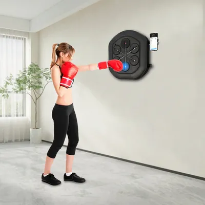 1 Set Music Boxing Machine Wall-Mounted Led Light Boxing Equipment Bluetooth Boxing Gloves Phone