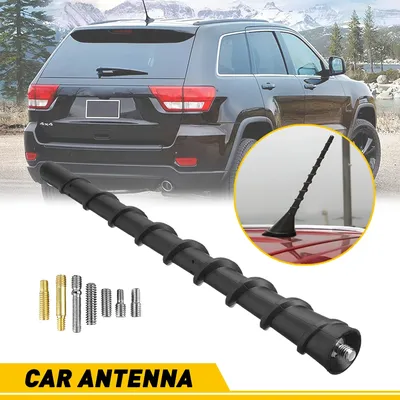 7in For Chevy Silverado GMC Sierra Short Car Signal Antenna Radio AM FM Black Screw Metal Short