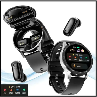 GEJIAN X10 Headset Smart Watch TWS Two In One Wireless Bluetooth Dual Headset Call Health Blood