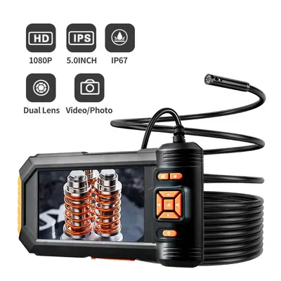 Dual & Triple Lens Industrial Endoscope 1080P 5 ''LCD Borescope Inspection Camera with 8mm IP67