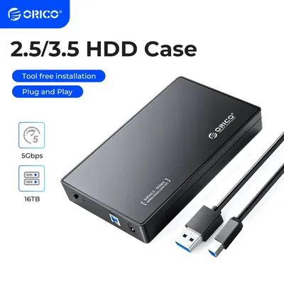 ORICO 3.5 inch External Hard Drive Enclosure SATA to USB 3.0 HDD Case with 12V/2A Power Adapter