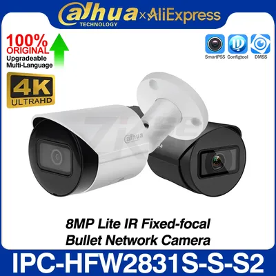 Dahua Original IPC-HFW2831S-S-S2 8MP 4K Lite Bullet Network IP Camera Intrusion Tripwire IR 30M SD