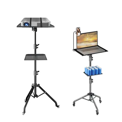 145cm Projector Tripod Stand Laptop Tripod Adjustable Height 23 to 63" Standing Desk Outdoor