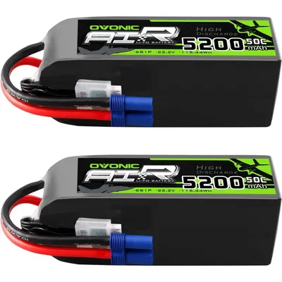 OVONIC Lipo Battery 5200mAh 50C 22.2V 6S RC Battery with EC5 Connector for RC Plane DJI Quadcopter