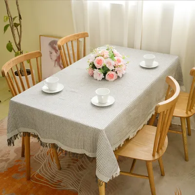 Heavy Duty Wipeable Polyester Tablecloths, Reusable Crochet Table Cover for Outdoor Picnic Camping